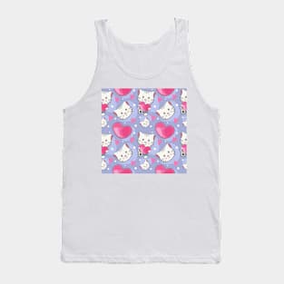 Cute Cat Seamless Patterns Tank Top